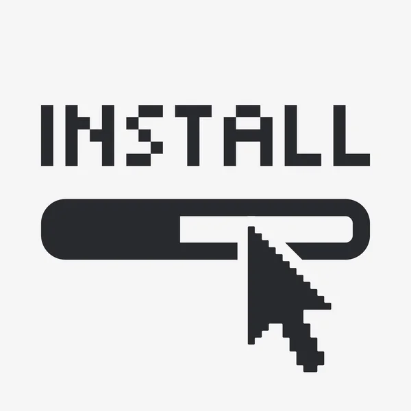 Vektor illustration av isolerade installera ikonen — Stock vektor