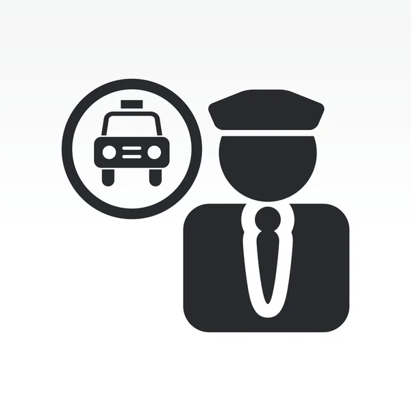 Ilustração vetorial do ícone de motorista de táxi único —  Vetores de Stock
