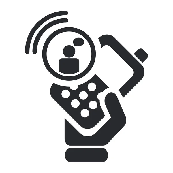 Illustrazione vettoriale dell'icona dello smartphone a chat singola — Vettoriale Stock