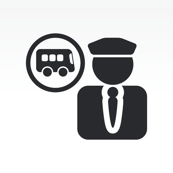 stock vector Vector illustration of single bus driver icon