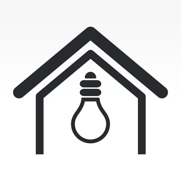 Illustrazione vettoriale dell'icona domestica a luce singola — Vettoriale Stock