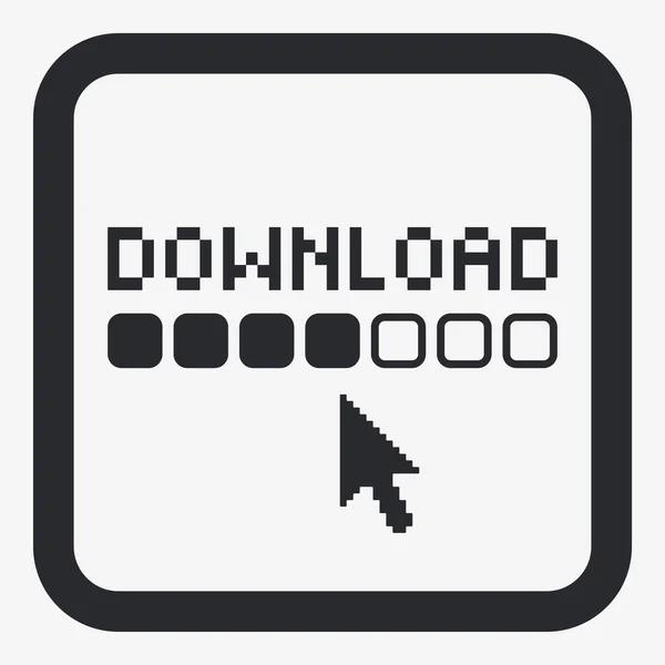 Ilustração vetorial do ícone de download isolado — Vetor de Stock