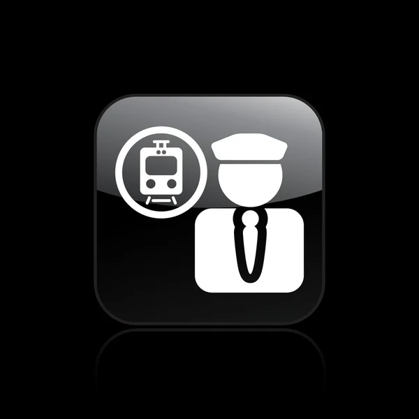 矢量插画的孤立的火车驱动程序图标 — 图库矢量图片