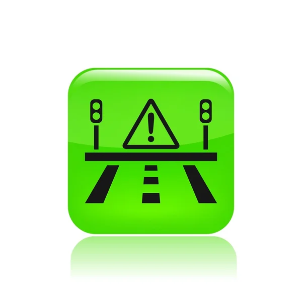 Ilustração vetorial do ícone de perigo de estrada única — Vetor de Stock