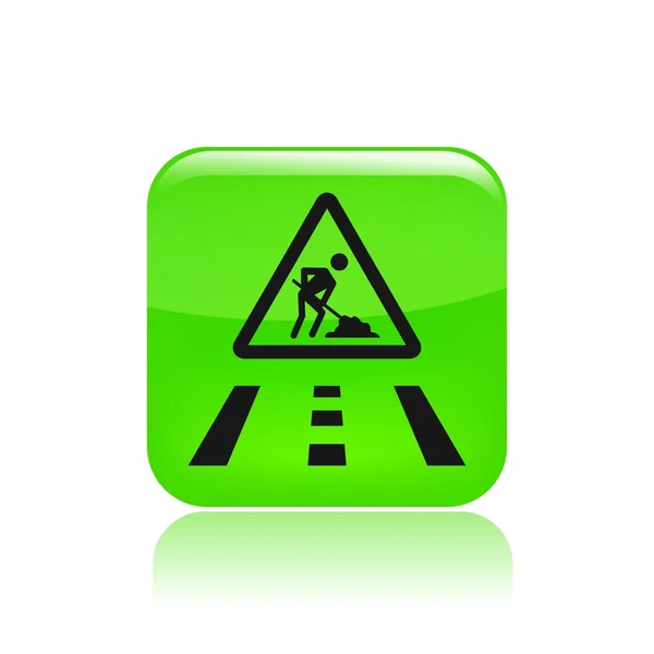 Vector illustration of single road work in progress icon — Stock Vector