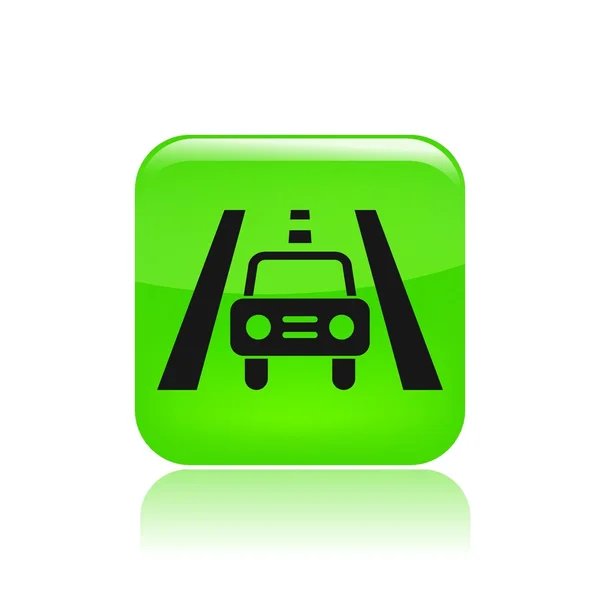 Ilustração vetorial do ícone de carro de estrada única — Vetor de Stock