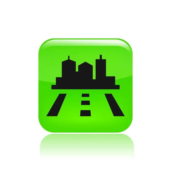 Vector illustration of single road city icon — Stock Vector