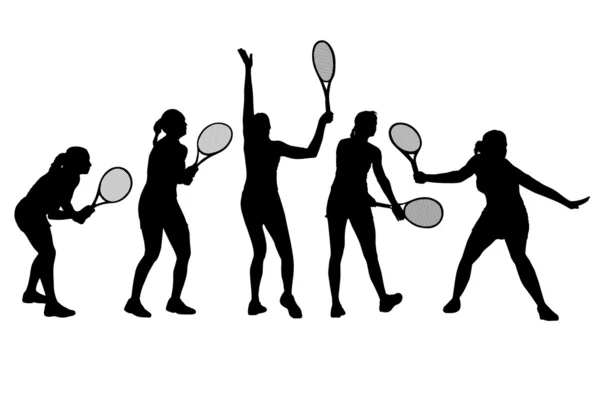 Illustrazione vettoriale dell'icona del singolo tennista isolato — Vettoriale Stock