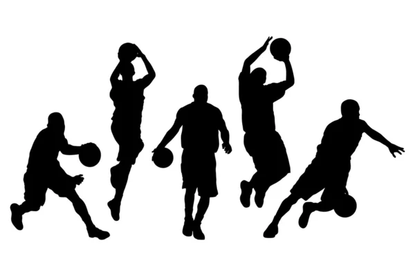 Ilustracja wektorowa zbioru ikona jeden na białym tle koszykówki — Wektor stockowy