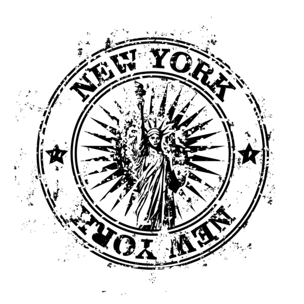 1 つのニューヨークのスタンプ アイコンのベクトル イラスト — ストックベクタ