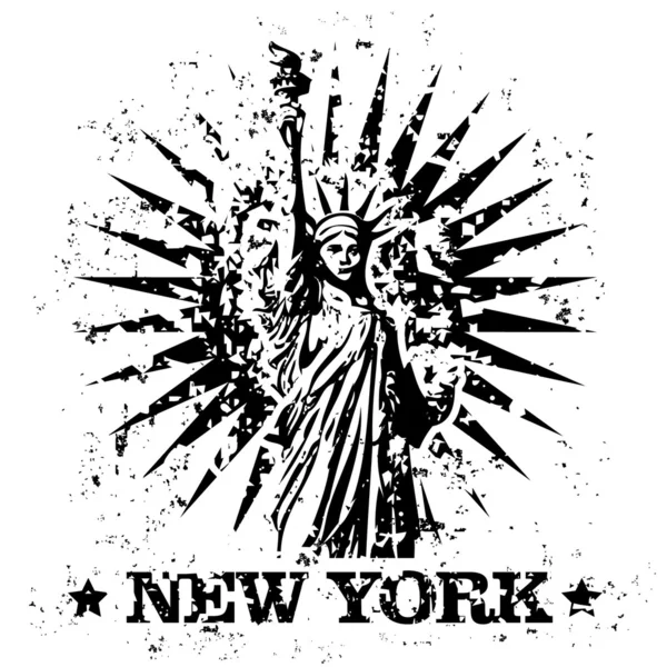 Vektorové ilustrace jediného new Yorku razítko ikony — Stockový vektor