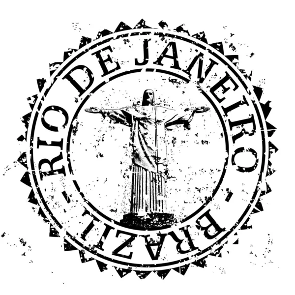 Vector illustration of single Rio de Janeiro stamp icon — Stock Vector