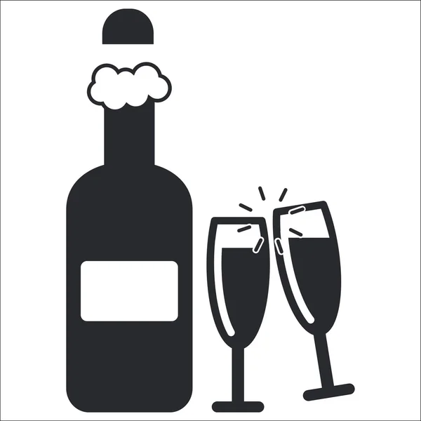 Illustration vectorielle de l'icône isolée champagne — Image vectorielle