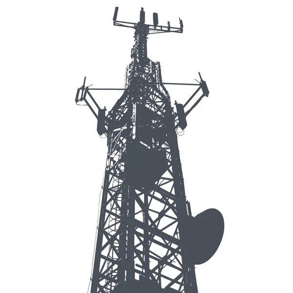 Ilustracja wektorowa z jednej anteny na białym tle nieczysty tło — Wektor stockowy