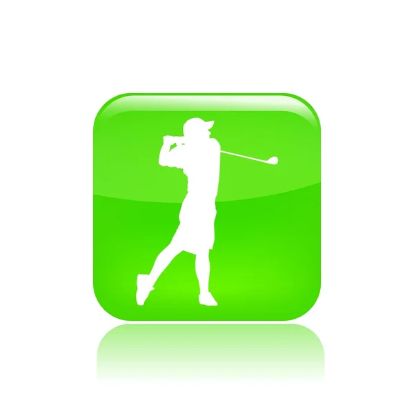 Vector illustration of single golf player icon — Stock Vector