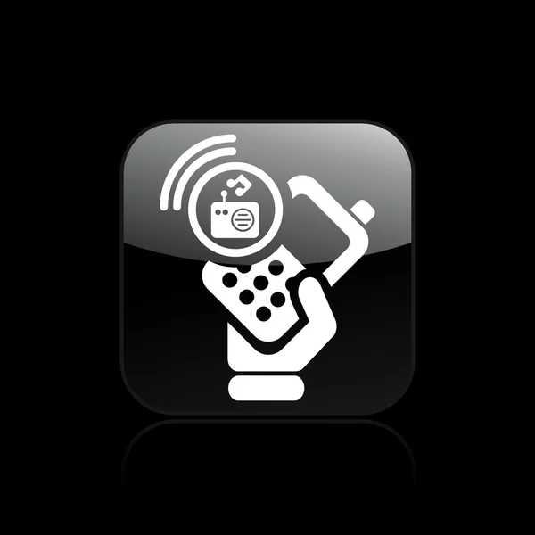Vector illustration of single phone radio icon — Stock Vector