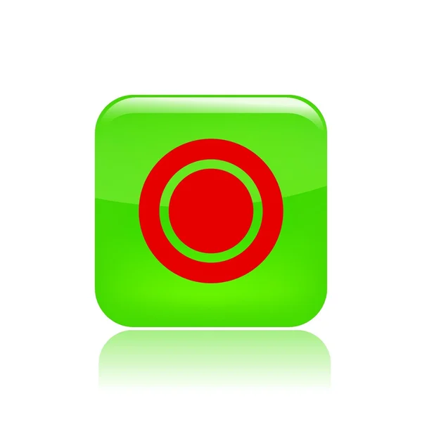 Illustrazione vettoriale dell'icona del singolo pulsante di registrazione — Vettoriale Stock