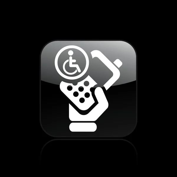 Ilustración vectorial del icono del teléfono con discapacidad única — Vector de stock