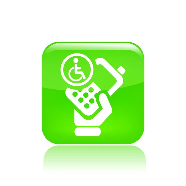 Illustrazione vettoriale dell'icona del telefono con handicap singolo — Vettoriale Stock