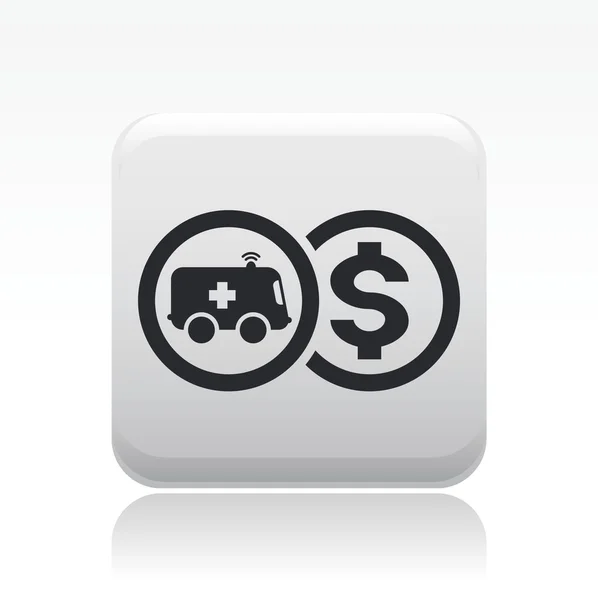 Vector illustration of single ambulance price icon — Stock Vector