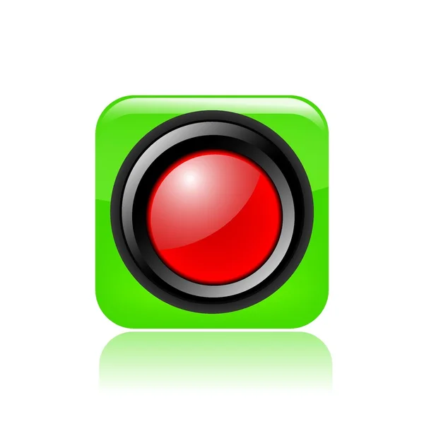 Vector illustration of single red traffic light icon — Stock Vector