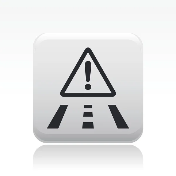 Illustration vectorielle de l'icône de route à danger unique — Image vectorielle