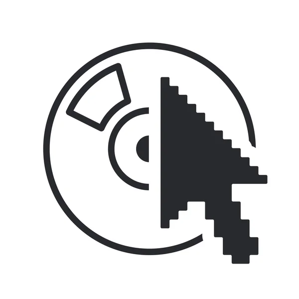 Illustrazione vettoriale dell'icona del singolo puntatore cd — Vettoriale Stock