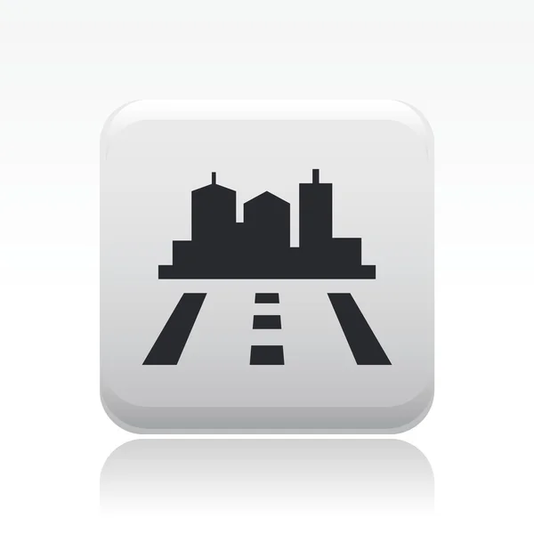 Illustrazione vettoriale dell'icona della città su strada singola — Vettoriale Stock