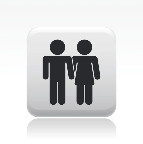 Ilustração vetorial do ícone de casal único — Vetor de Stock