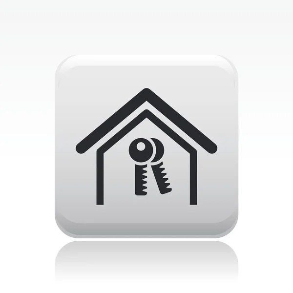 1 つの家の鍵のアイコンのベクトル イラスト — ストックベクタ