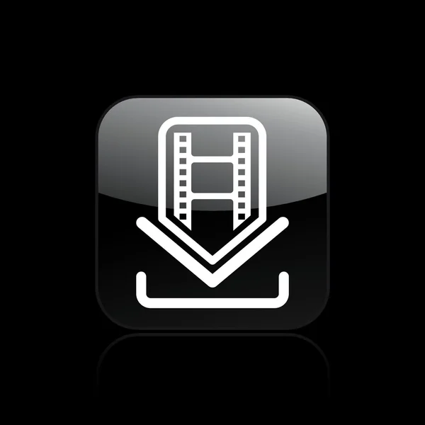 Vector illustration of single film download icon — Stock Vector