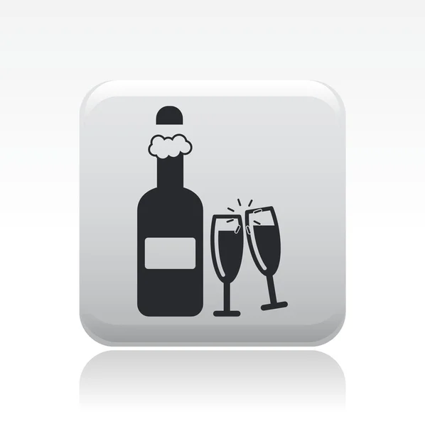 Illustrazione vettoriale di una singola icona champagne — Vettoriale Stock