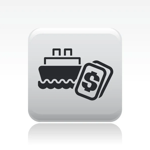 Illustrazione vettoriale dell'icona del prezzo della barca singola — Vettoriale Stock