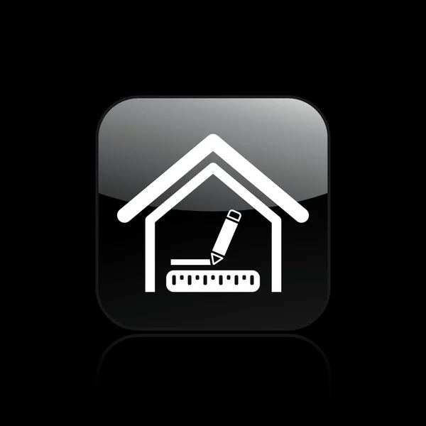 Ilustração vetorial do ícone de design de casa única — Vetor de Stock