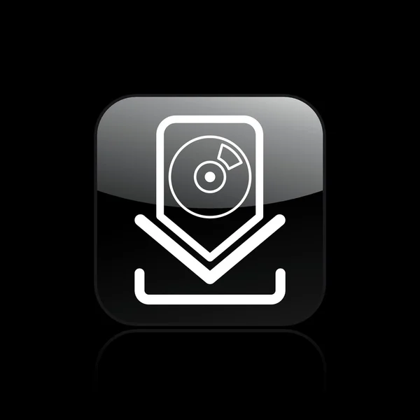 Ilustração vetorial do ícone de download de cd único — Vetor de Stock