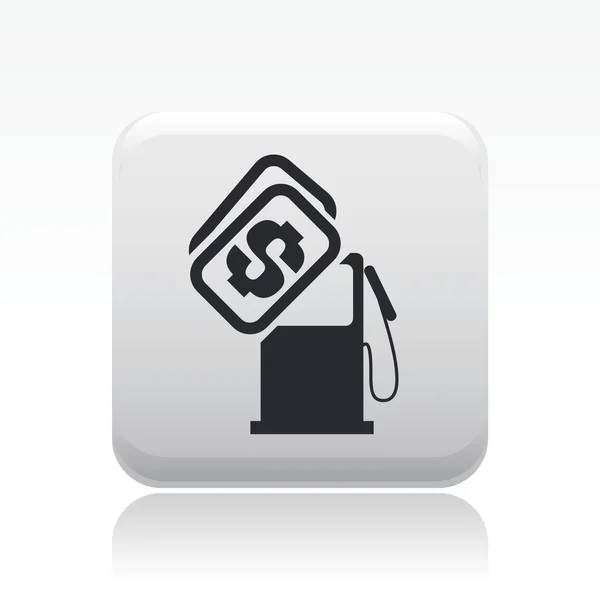 Ilustração vetorial do ícone de preço único da gasolina — Vetor de Stock