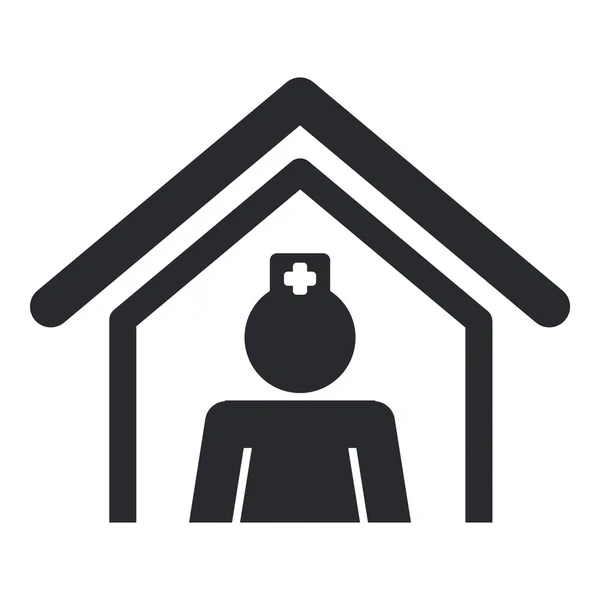 Illustration vectorielle de l'icône infirmière unique — Image vectorielle
