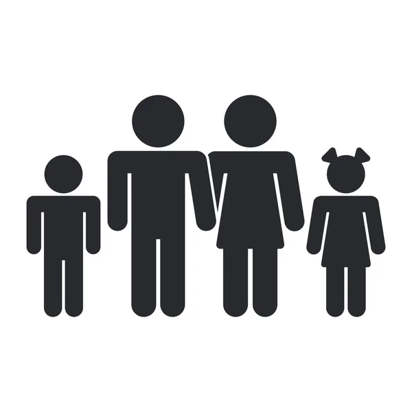 Vektor-Illustration der Ein-Familien-Ikone — Stockvektor