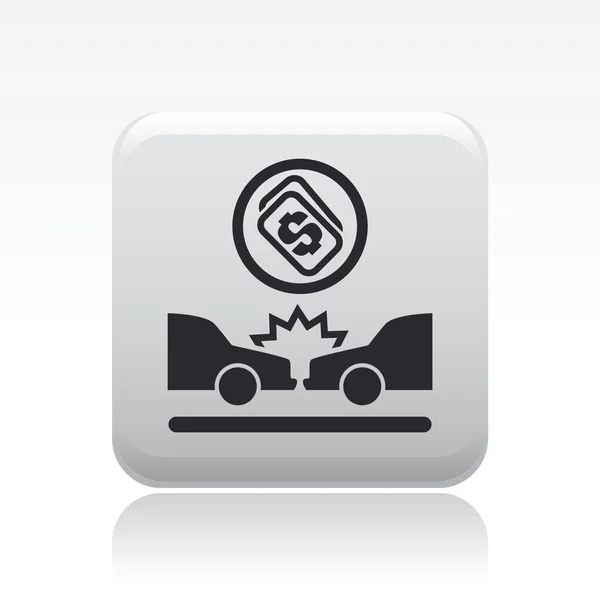 Ilustração vetorial do ícone de acidente de carro único — Vetor de Stock