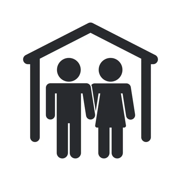 Vector illustration of single home couple icon — Stock Vector