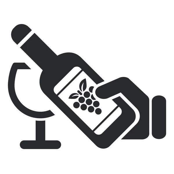 Ilustracja wektorowa na białym tle ikony wina — Wektor stockowy