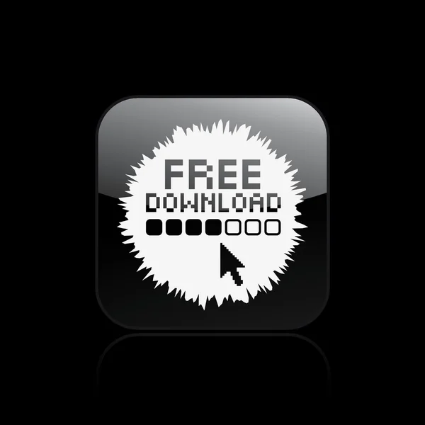 Ilustração vetorial do ícone de download gratuito único — Vetor de Stock