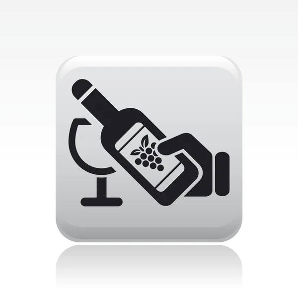 Vector illustration of single wine icon — Stock Vector