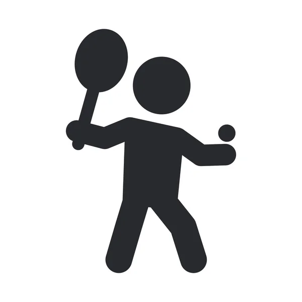 Illustration vectorielle de l'icône du tennis unique — Image vectorielle