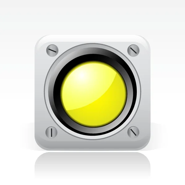 Vector illustration of single yellow traffic light icon — Stock Vector