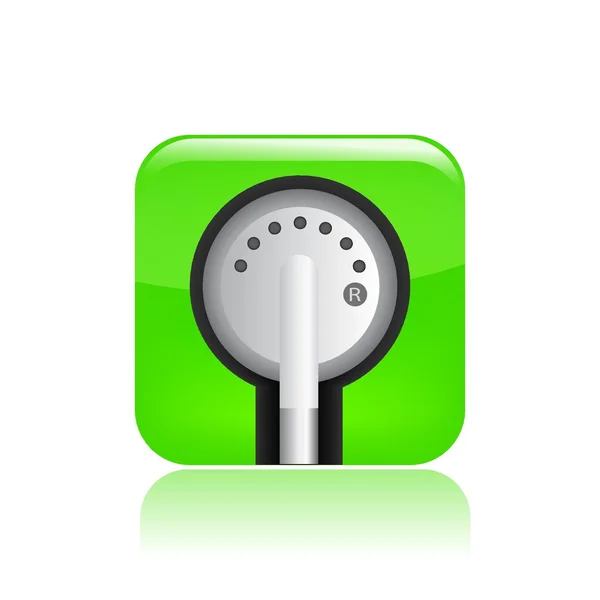 Vector illustration of single headphones icon — Stock Vector