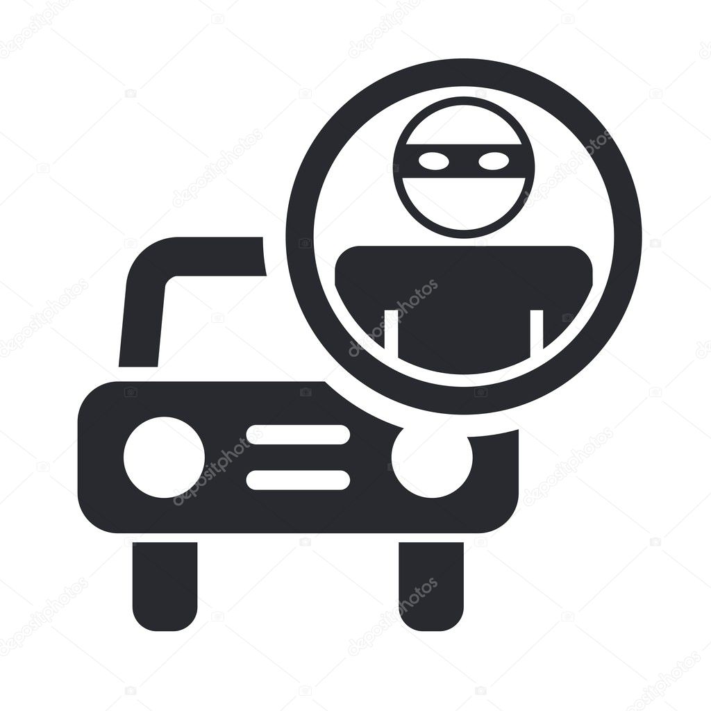 Vector illustration of single thief car icon