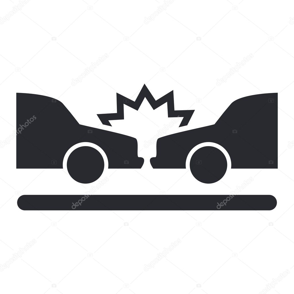 Vector illustration of isolated car crash icon