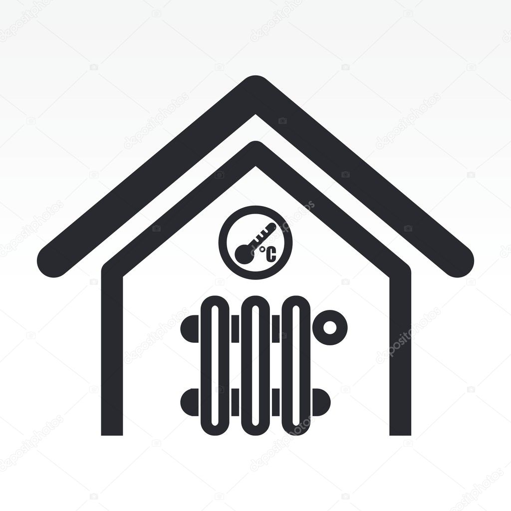 Vector illustration of single home temperature icon