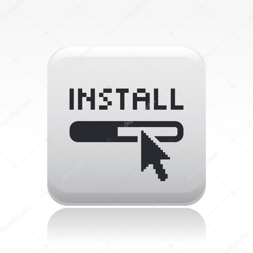 Vector illustration of isolated install icon